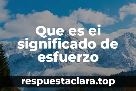 Que es ei significado de esfuerzo