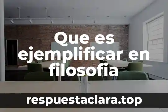 Que es ejemplificar en filosofia