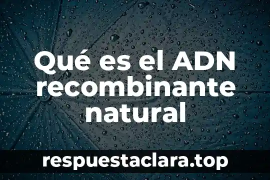 Qué es el ADN recombinante natural