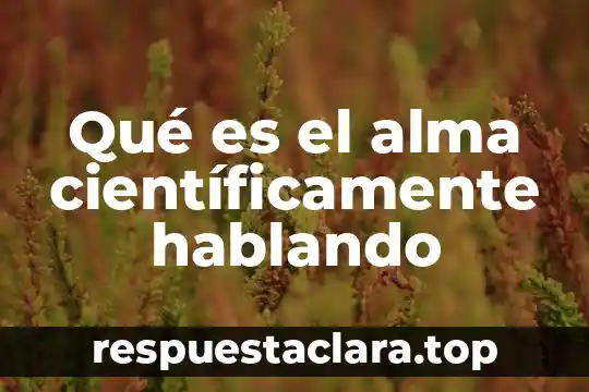 Qué es el alma científicamente hablando