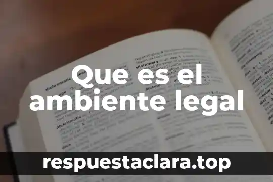 Que es el ambiente legal
