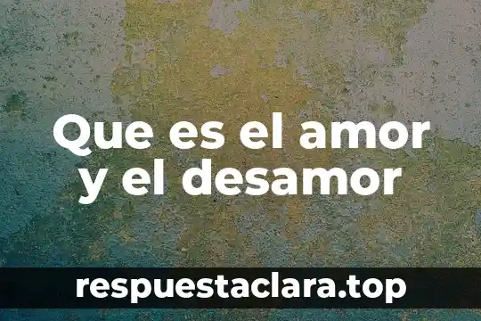 Que es el amor y el desamor