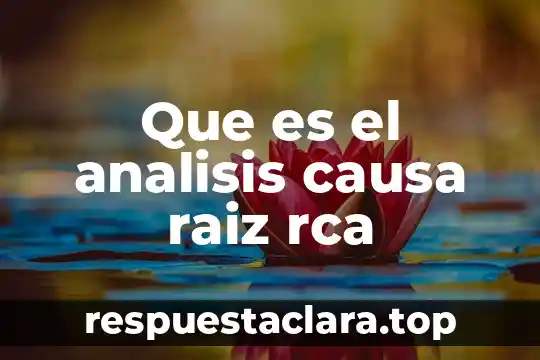 Que es el analisis causa raiz rca