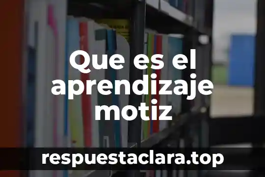 Que es el aprendizaje motiz