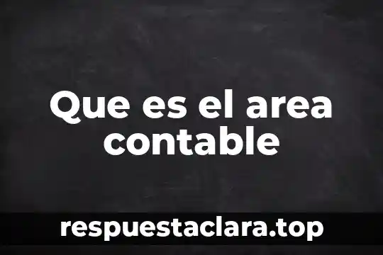 Que es el area contable