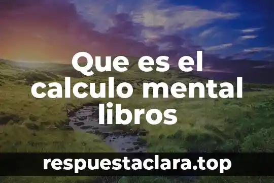 Que es el calculo mental libros