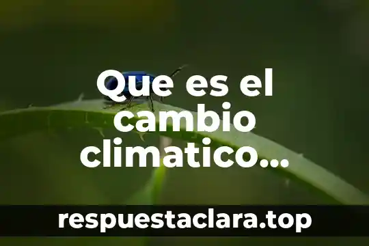 Qué es el cambio climático global resumen 4 Que es el cambio climatico segun la fao