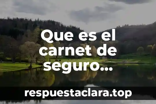 Que es el carnet de seguro facultativo