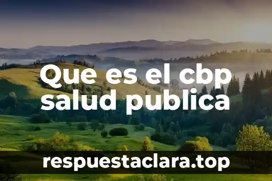 Por que es importatente conocer la historia 3 Que es el cbp salud publica