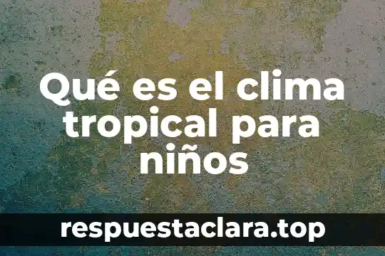 Qué es el clima tropical para niños