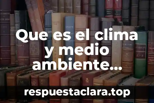 Que es el clima y medio ambiente resumen