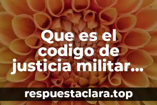 Que es el codigo de justicia militar yahoo