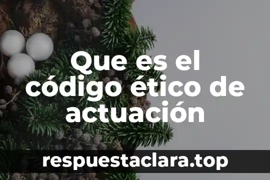 Que es el código ético de actuación