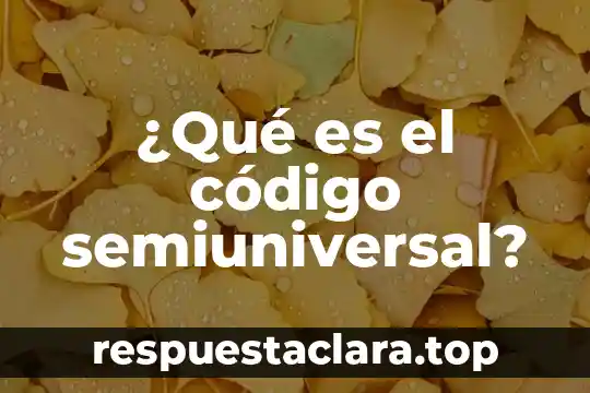 ¿Qué es el código semiuniversal?