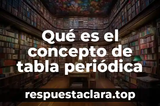 Qué es el concepto de tabla periódica