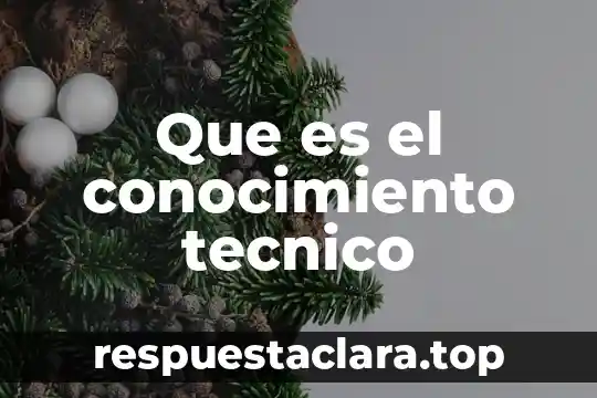Que es el conocimiento tecnico
