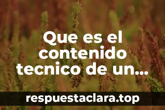 Que es el contenido tecnico de un manual tecnico