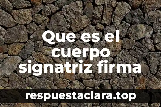 Que es la firma electronica avanzada fea 8 Que es el cuerpo signatriz firma