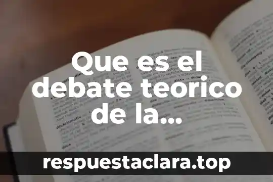 Que es el debate teorico de la investigacion concepto