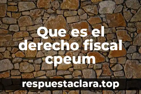 Que es el derecho fiscal cpeum