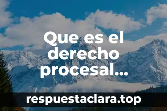 Que es el derecho procesal ecologico