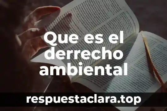 Que es el derrecho ambiental