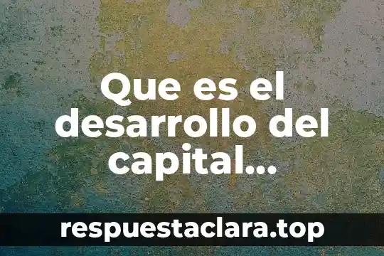Que es el desarrollo del capital humano en las organizaciones