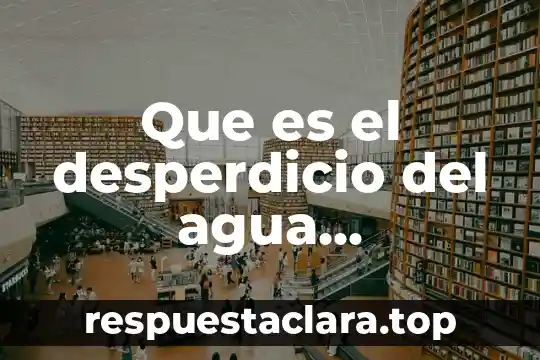 Que es el desperdicio del agua definicion segun la onu