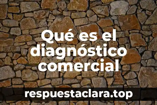Que es exportacion comercial 4 Qué es el diagnóstico comercial