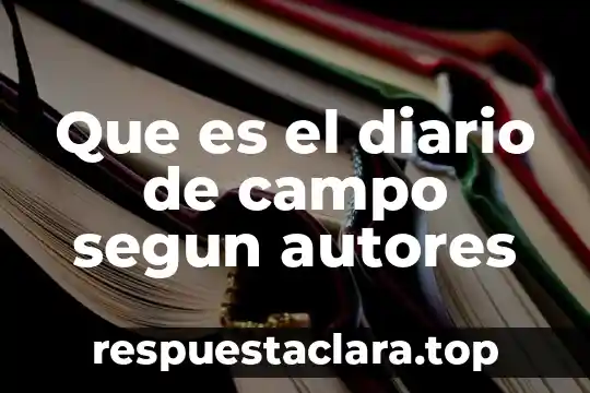 Que es el diario de campo segun autores