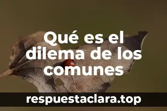 Qué es el dilema de los comunes