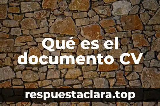 Qué es el documento CV