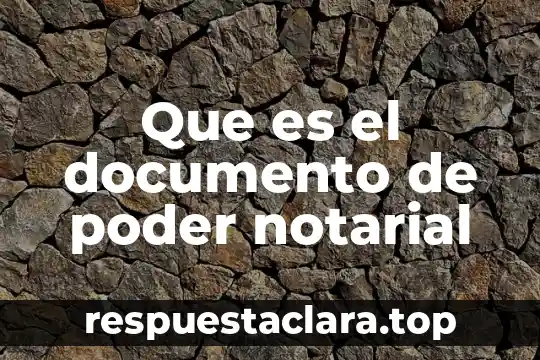 Que es el documento de poder notarial
