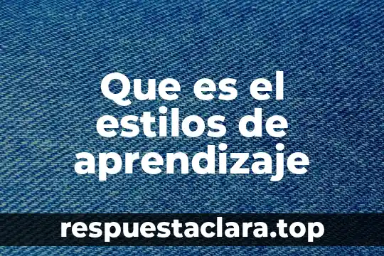 Que es el estilos de aprendizaje