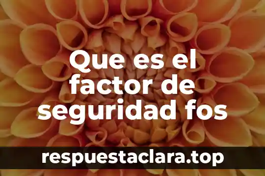 Que es el factor de seguridad fos