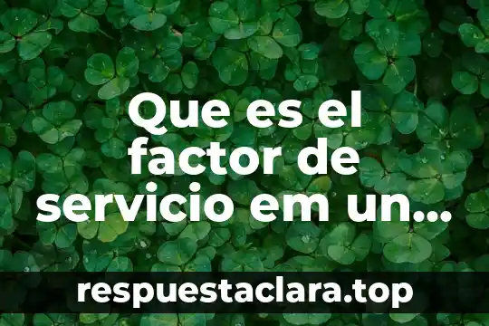 Que es el factor de servicio em un material