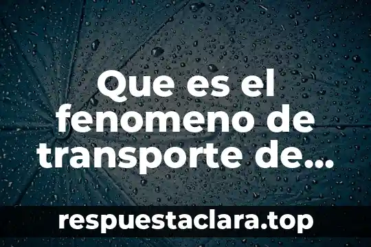 Que es el fenomeno de transporte de energia