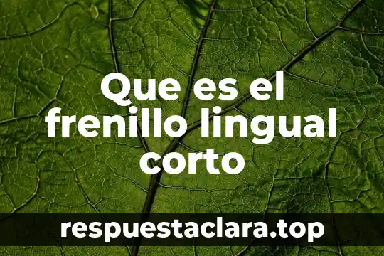 Que es el frenillo lingual corto