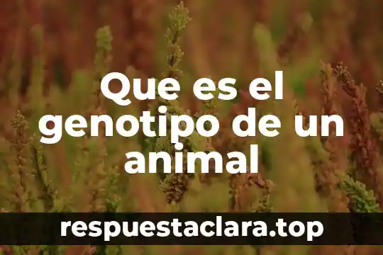 Cuando usas insecticida que es lo que mata al animal 3 Que es el genotipo de un animal