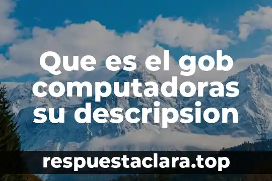 Que es el gob computadoras su descripsion