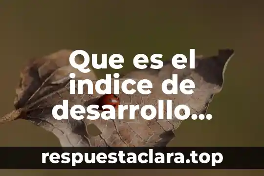 Que es el indice de desarrollo ghumano