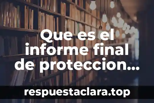 Que es el informe final de proteccion civil