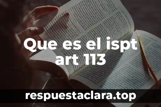 Que es el ispt art 113