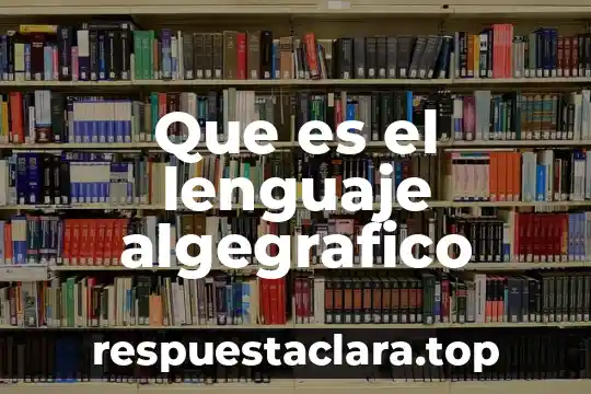 Que es el lenguaje algegrafico