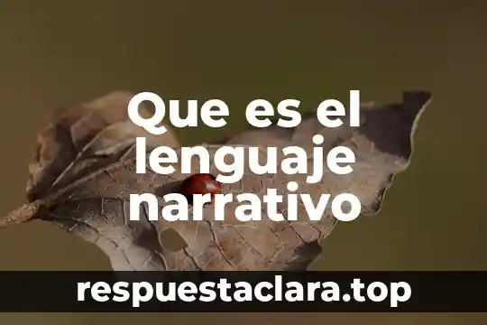 Que es el lenguaje narrativo