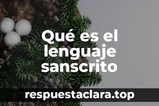 Qué es el lenguaje sanscrito