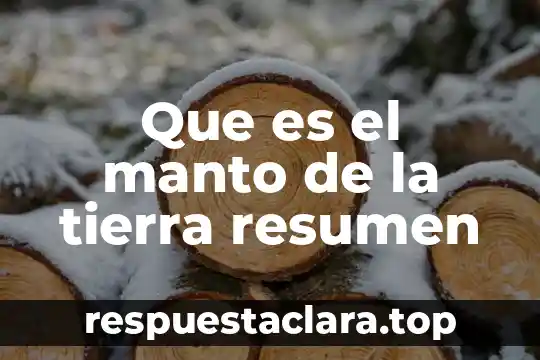 Que es el manto de la tierra resumen