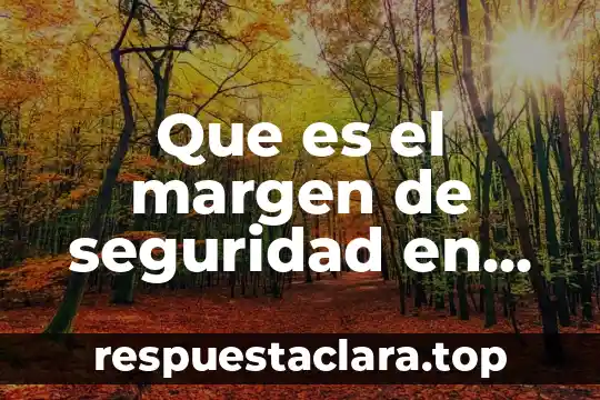 Que es el margen de seguridad en las necesidades financieras
