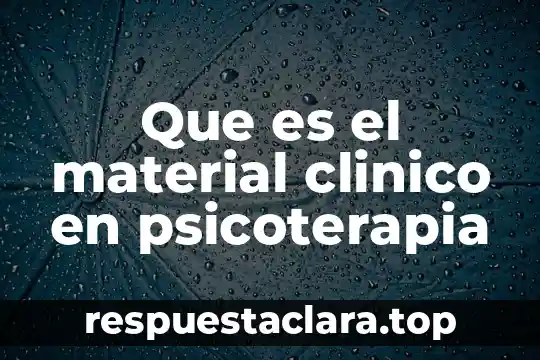 Que es el material clinico en psicoterapia