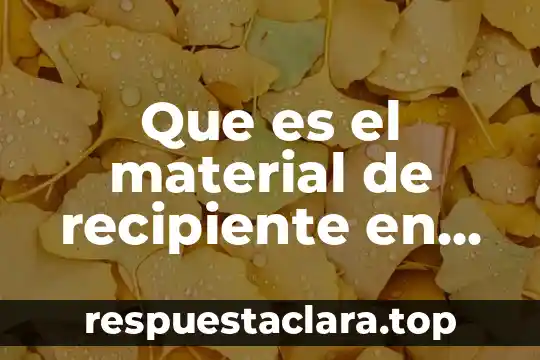 Que es el material de recipiente en quimica